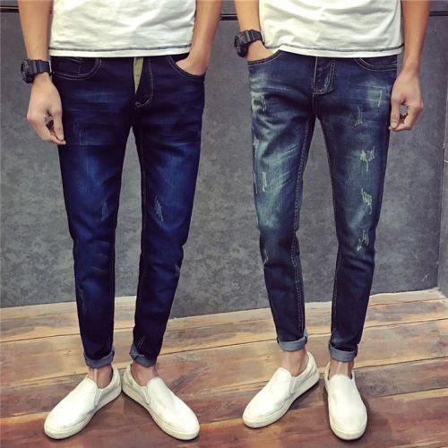 Jeans pour adolescent pieds Slim en coton été - Ref 1468446