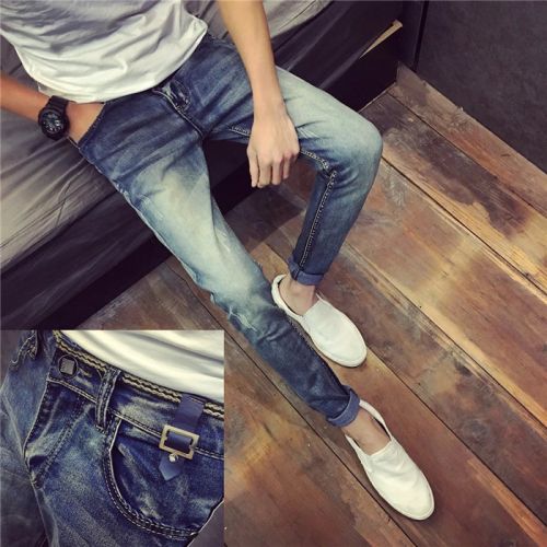 Jeans pour adolescent pieds Slim en coton été - Ref 1468448