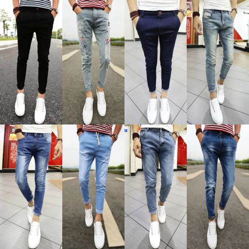 Jeans pour adolescent pieds Slim en coton été - Ref 1468470