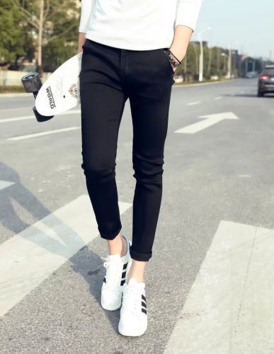 Jeans pour adolescent pieds Slim en coton Quatre saisons - Ref 1468484