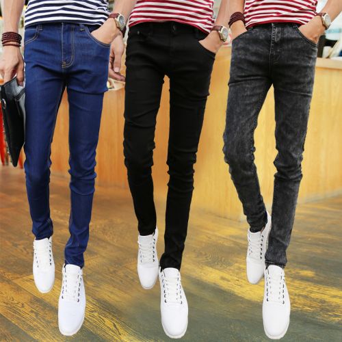 Jeans pour adolescent pieds Slim en coton automne - Ref 1468486