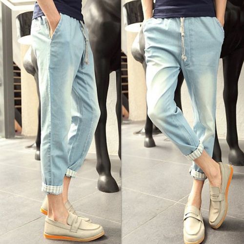 Jeans pour adolescent pieds Slim en coton été - Ref 1468544