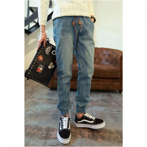 Jeans pour jeunesse pieds Slim en coton printemps - Ref 1468655