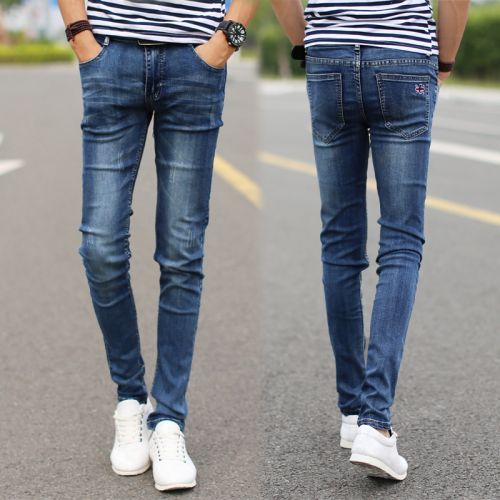 Jeans pour adolescent pieds Slim en coton automne - Ref 1468677