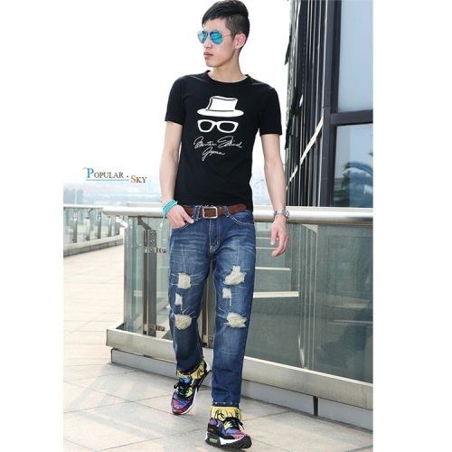 Jeans pour adolescent pieds Slim en coton Quatre saisons - Ref 1468686
