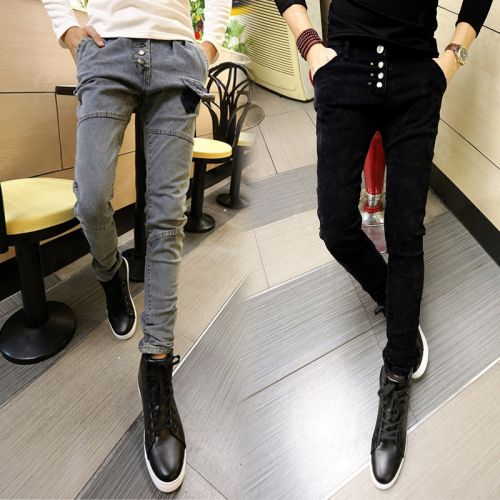Jeans pour adolescent pieds Slim en coton automne - Ref 1468756