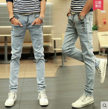 Jeans pour jeunesse pieds Slim en coton Quatre saisons - Ref 1468758