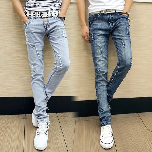 Jeans pour jeunesse pieds Slim en coton Quatre saisons - Ref 1468762