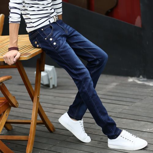 Jeans pour adolescent pieds Slim GUKYY en coton été - Ref 1468793