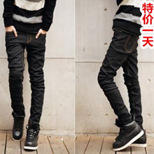 Jeans pour adolescent pieds Slim en coton automne - Ref 1468809