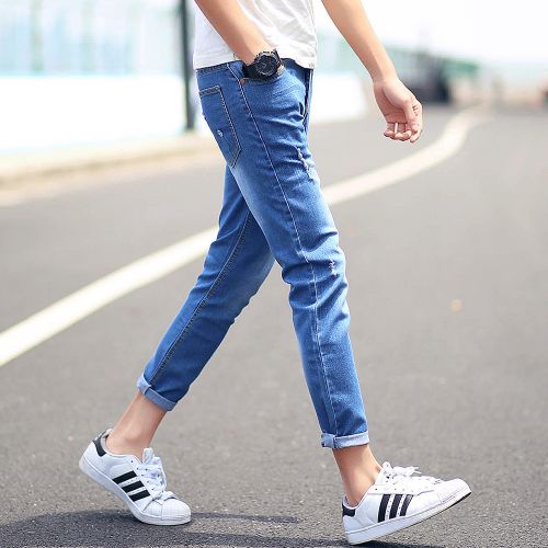 Jeans pour adolescent pieds Slim en coton Quatre saisons - Ref 1468945