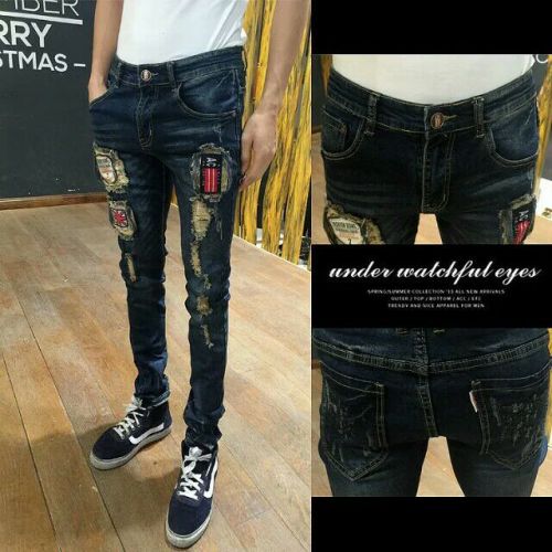 Jeans pour adolescent pieds Slim en coton Quatre saisons - Ref 1468976