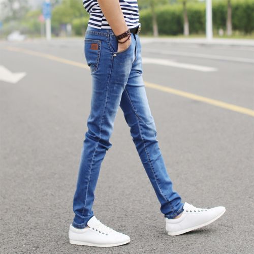 Jeans pour adolescent pieds Slim en coton automne - Ref 1469012