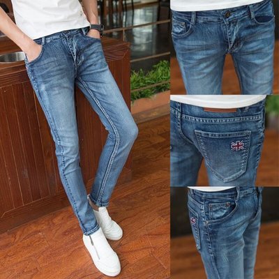 Jeans pour adolescent pieds Slim en coton hiver - Ref 1469022