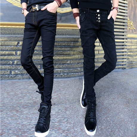 Jeans pour adolescent pieds Slim en coton automne - Ref 1469067
