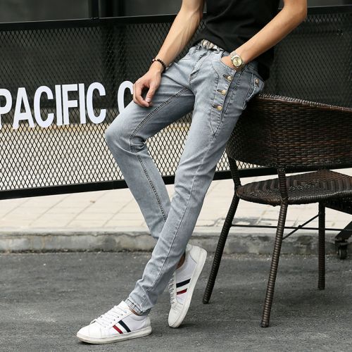 Jeans pour adolescent pieds Slim GUKYY en coton automne - Ref 1469326