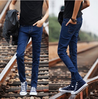 Jeans pour adolescent pieds Slim en polyester automne - Ref 1469459