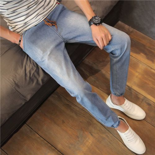 Jeans pour adolescent pieds Slim en coton été - Ref 1469460