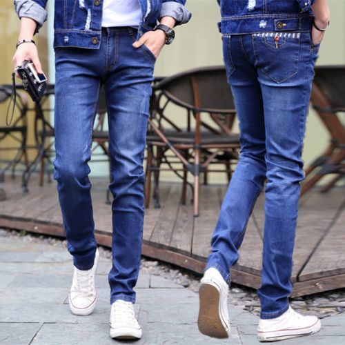 Jeans pour adolescent pieds Slim en coton automne - Ref 1469487