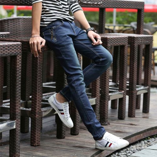 Jeans pour adolescent pieds Slim en coton été - Ref 1469503