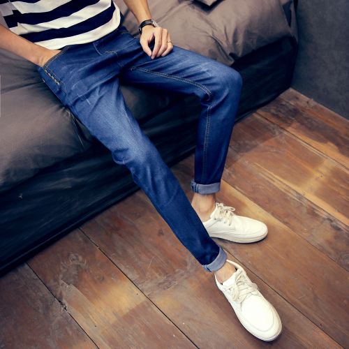 Jeans pour adolescent pieds Slim en coton été - Ref 1469508