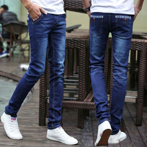 Jeans pour adolescent pieds Slim en coton été - Ref 1469511