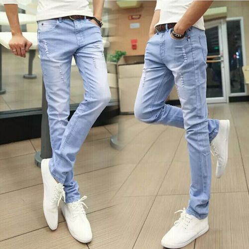 Jeans pour adolescent pieds Slim en coton été - Ref 1469519