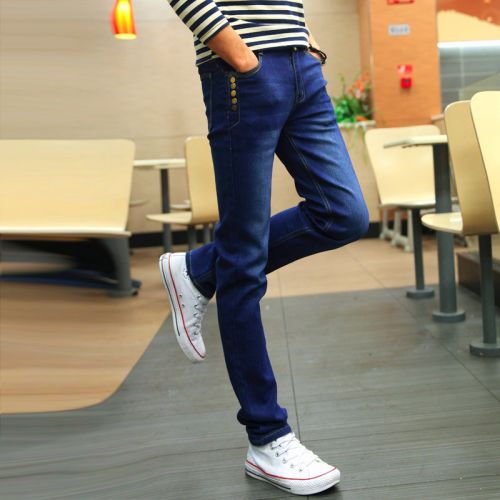 Jeans pour adolescent pieds Slim VIETTOLONS Coton polyester polyuréthane élastique fibre spandex Quatre saisons - Ref 1469537