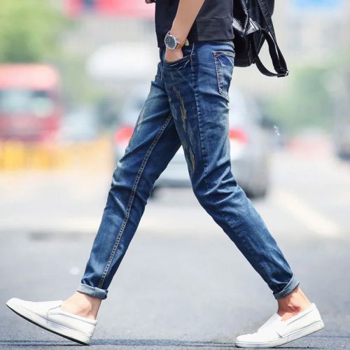 Jeans pour jeunesse pieds Slim en coton été - Ref 1469560