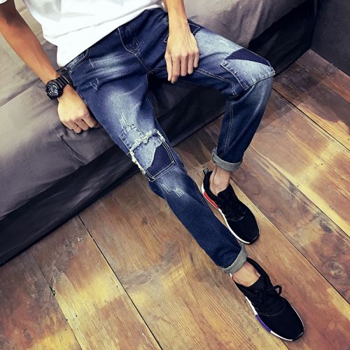 Jeans pour jeunesse pieds Slim en coton été - Ref 1469602