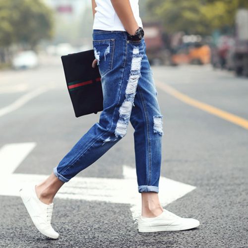 Jeans pour jeunesse pieds Slim en coton été - Ref 1469608