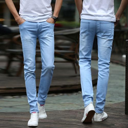 Jeans pour adolescent pieds Slim en coton été - Ref 1469627