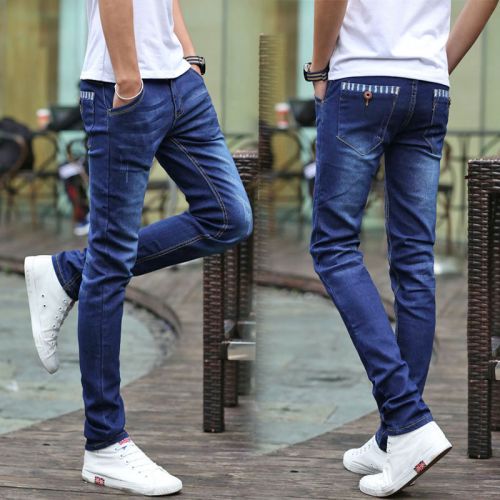 Jeans pour adolescent pieds Slim en coton été - Ref 1469629