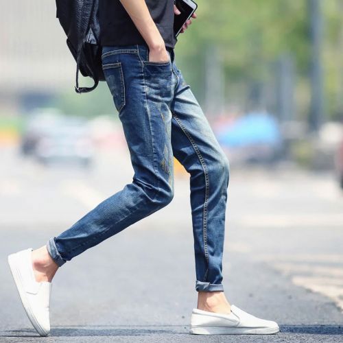 Jeans pour jeunesse pieds Slim en coton automne - Ref 1469634