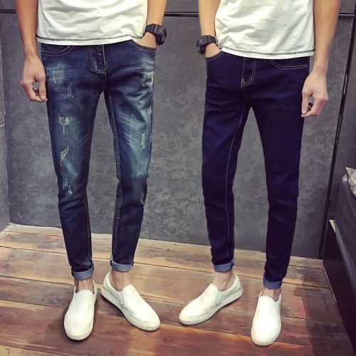 Jeans pour adolescent pieds Slim en coton été - Ref 1469639