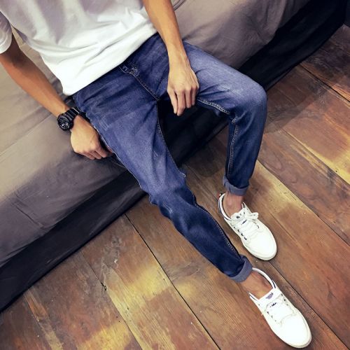 Jeans pour adolescent pieds Slim en coton été - Ref 1469745