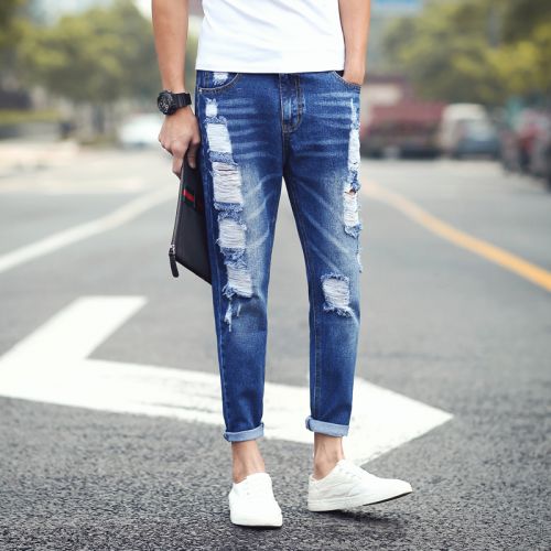 Jeans pour adolescent pieds Slim JEANS DATUN en coton été - Ref 1469755