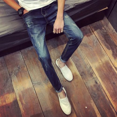 Jeans pour jeunesse pieds Slim en coton automne - Ref 1469760