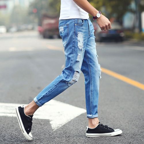Jeans pour jeunesse pieds Slim en coton automne - Ref 1469768