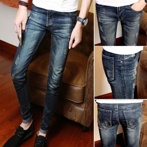 Jeans pour adolescent pieds Slim en coton été - Ref 1469790