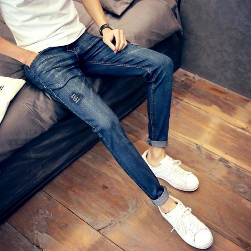 Jeans pour adolescent pieds Slim en coton été - Ref 1469828