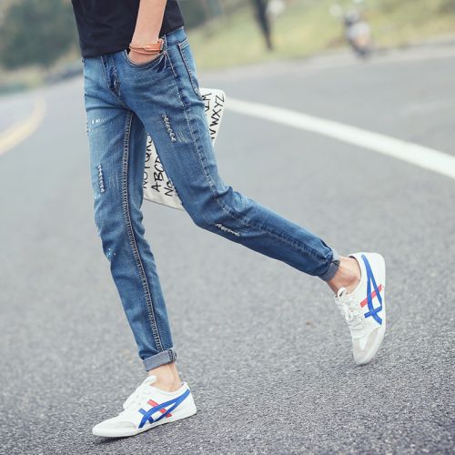 Jeans pour jeunesse pieds Slim en coton automne - Ref 1469839
