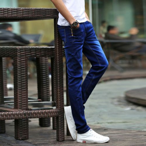 Jeans pour adolescent pieds Slim en coton automne - Ref 1469844