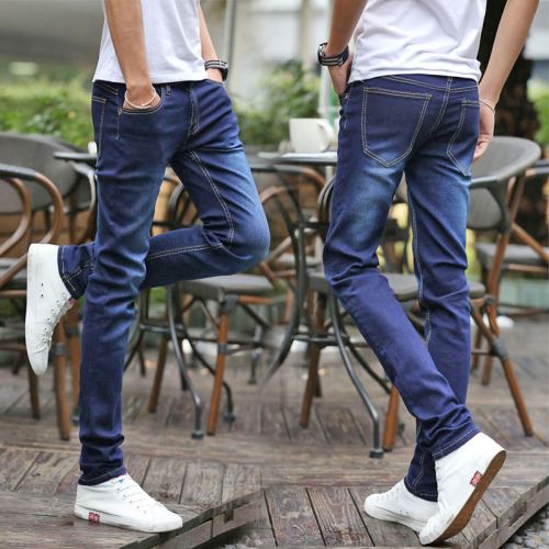 Jeans pour adolescent pieds Slim en coton été - Ref 1469847