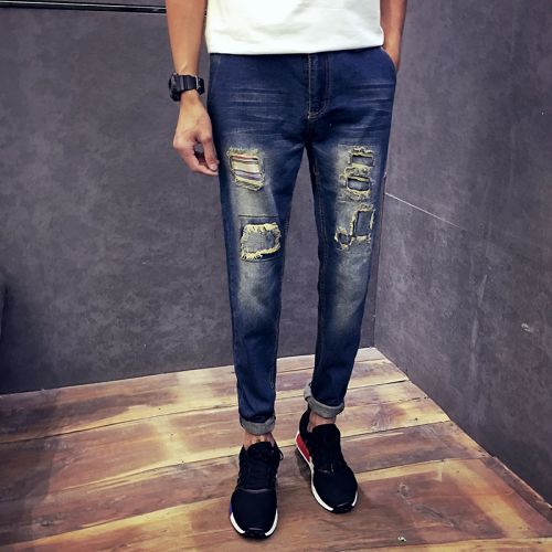 Jeans pour jeunesse pieds Slim en coton été - Ref 1469850