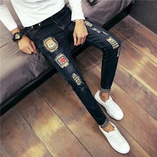 Jeans pour jeunesse pieds Slim en coton automne - Ref 1469852