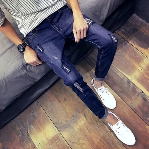 Jeans pour adolescent pieds Slim en coton automne - Ref 1469860