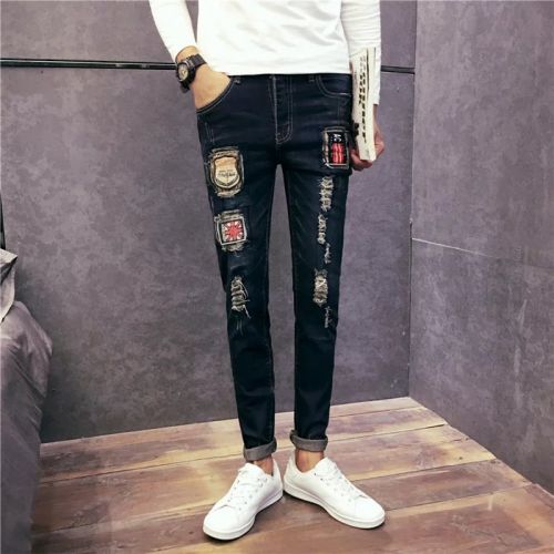 Jeans pour jeunesse pieds Slim en coton automne - Ref 1469864