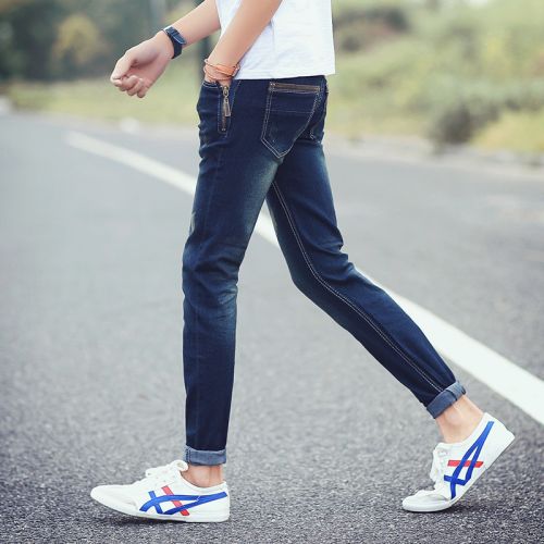 Jeans pour adolescent pieds Slim en coton été - Ref 1469873