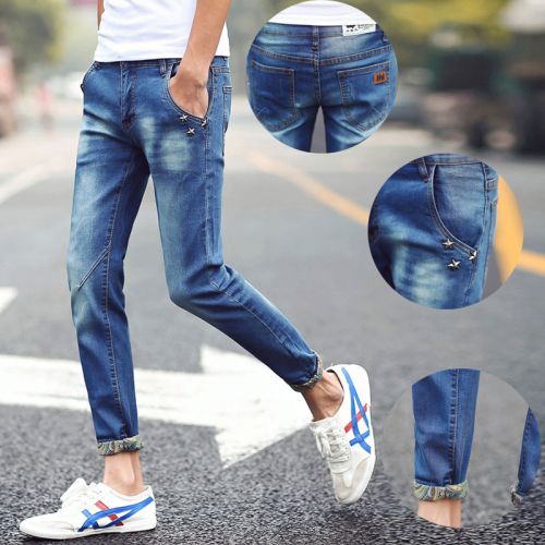 Jeans pour adolescent pieds Slim en coton automne - Ref 1469898